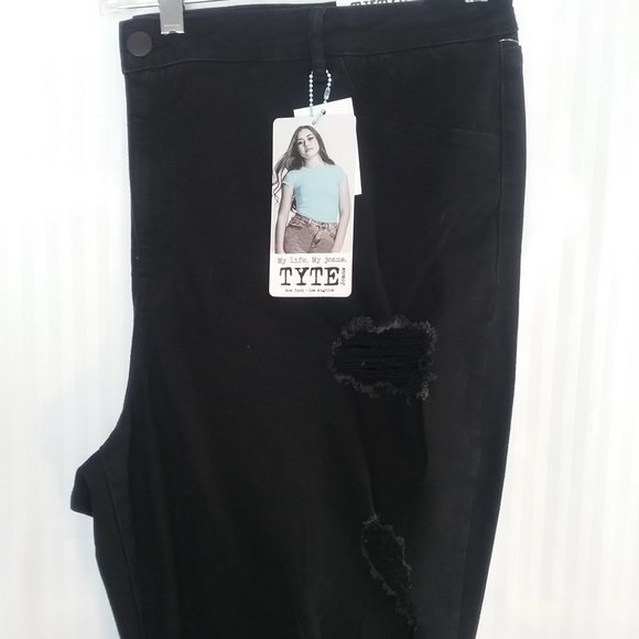 Tyte Distressed Black Jeans. Size 24 & 26. NWT.